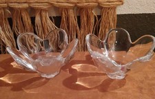 Pair of 2 Orrefors Clear Crystal Bowl Vases 5.5" by 3.25 tall
