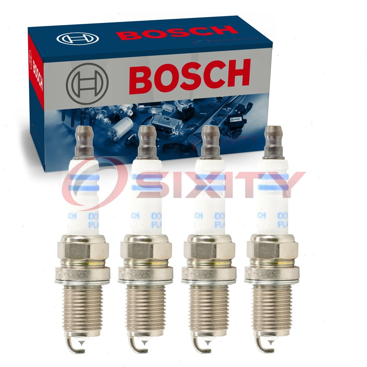 4 pc Bosch Double Platinum Spark Plugs for 2000-2002 Mitsubishi Mirage 1.8L xm