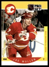 1990 Pro Set #40b  Joe Mullen   VAR  Traded stripe on front  Calgary Flames
