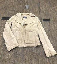 Giorgio Armani Women s Beige Cotton Twill Button Jacket Collared Pockets EU 38