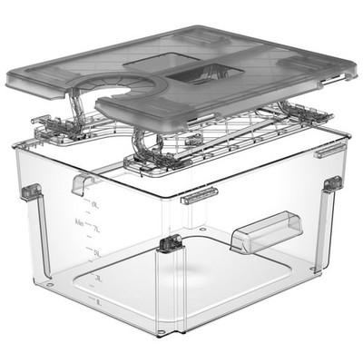 Sous Vide Container with Lid and Built-in Rack Double-Door Design 11.6 QT Sou...