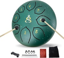 Steel Tongue Drum 6 Inch 8 Notes, Waterproof Meditation Rain Drum, C Major