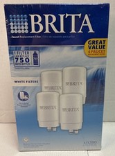 4 Pack Brita Faucet Replacement Filters, fits model FF-100, OPFF-100, SAFF-100