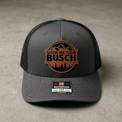 Show Me Your Busch Leather Patch Richardson 112 Trucker Hat Cap