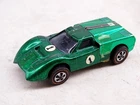 Vintage Hot Wheels Redline Diecast Car 1967 Ford J-Car Metallic Green Race Toy