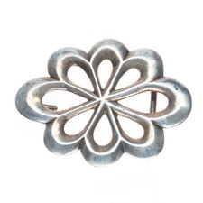 c1950 Vintage Navajo Cast sterling silver belt buckle