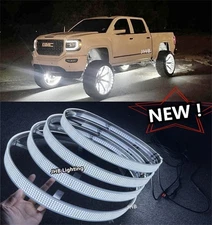 JHB 17.5" 5ROWS LED High Bright PURE WHITE Strobe Remote+Switch Wheel Rim Lights