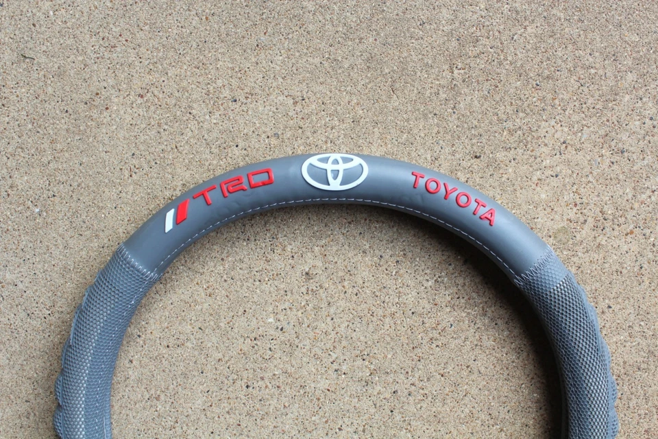 Car Truck TRD Steering Wheel Cover Gray Anti-Slip for Toyota - Image 2 of 4