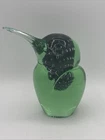 Vintage Murano Green Glass Bird With Controlled Bubbles By Salviati