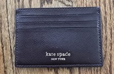Kate Spade Chocolate Saffiano Leather Slim Card Holder