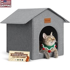 Outdoor Cat House Weatherproof Cat Shelter Tool-Free Assembly Cozy Private Nook