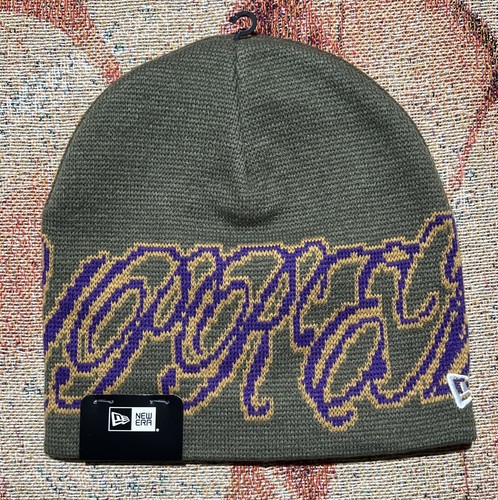 Supreme New Era Cursive Beanie Olive Brand New
