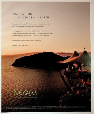 Ritz-Carlton Nekajui Reserve Residence Vintage Magazine Ad Sunset Costa Rica