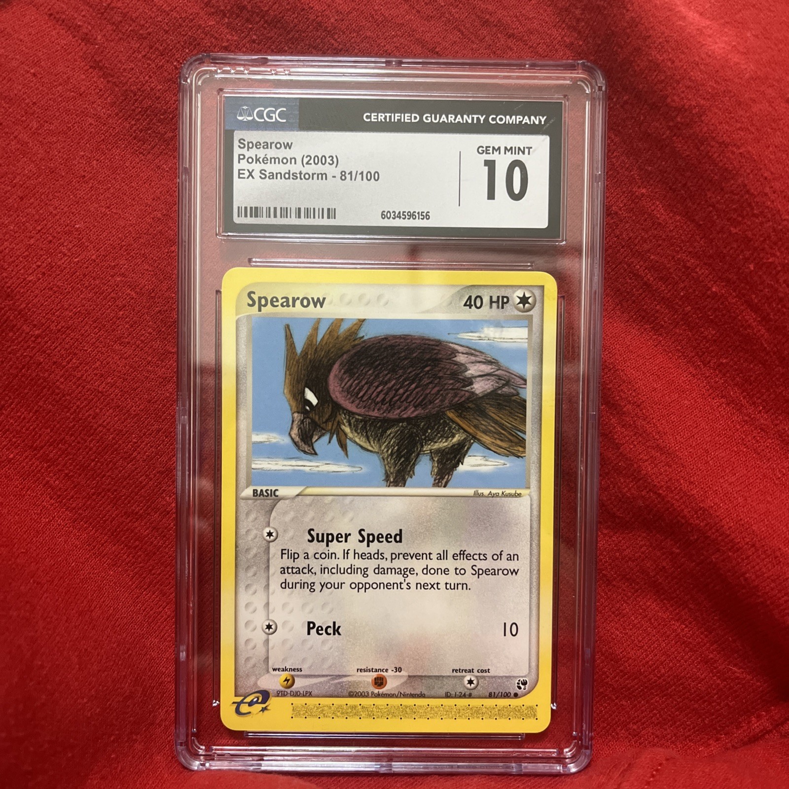 Pokémon Card Spearow CGC 10 Gem Mint, e-Reader EX Sandstorm 81/100, 2003 (1)
