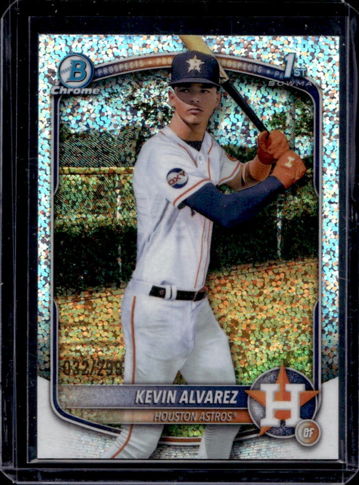 2025 Bowman Chrome Kevin Alvarez Speckle Refractor 1st #32/299 Astros