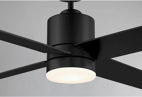 Meridian 52" Matte Black Ceiling Fan with Remote & LED Light, Frosted Glass - Picture 4 of 6