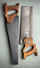 Vintage Dissston & Sons 12" No.4  Backsaw plus 15", 10 TPI  Unbranded Saw