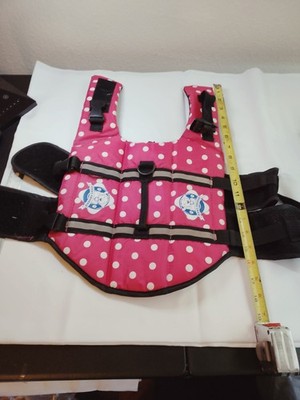 Paws Aboard safety flotation vest for small pet.  Pink polka dot. Good shape