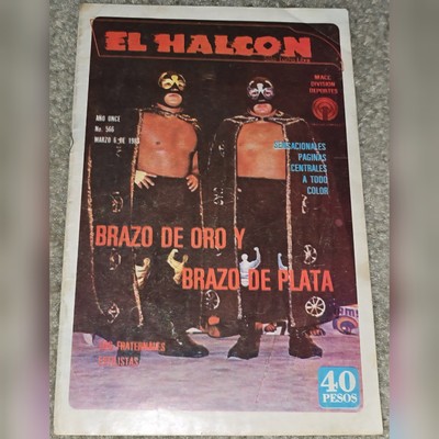 1 Rare HTF Lucha Libre El Halcon 566 MX 1983 Plata Oro Mexico Wrestlers Foreign
