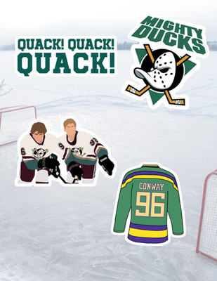Mighty Ducks Nostalgic 90's Movie 4pc Stickers Pack