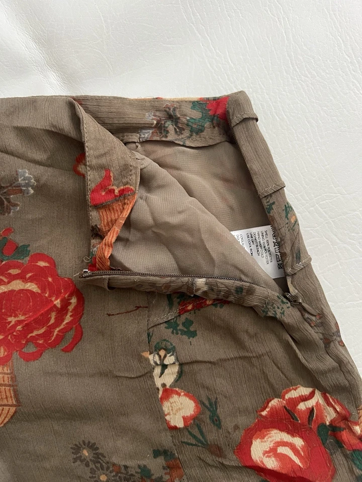 Micro Pantalones Cortos Kimchi Azul Floral Transparente Talla Mediana Bohemio Playa Foto 4 de 4