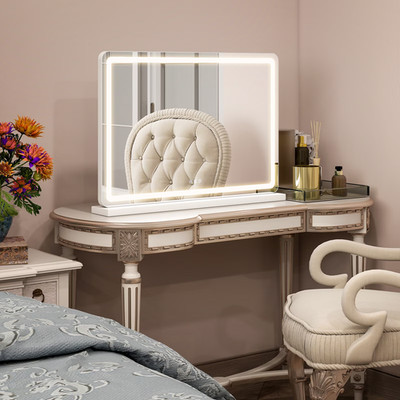 13''x17'' LED Vanity Mirror w/ Lights, Dimmable 3-Color Modes, Touch Screen, White