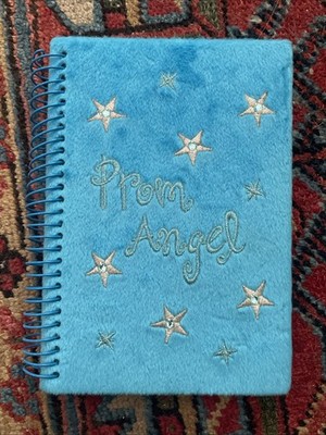 VTG Y2k Claires Blue Fuzzy Prom Angel Spiral Notebook Rhinestones NEW OLD STOCK