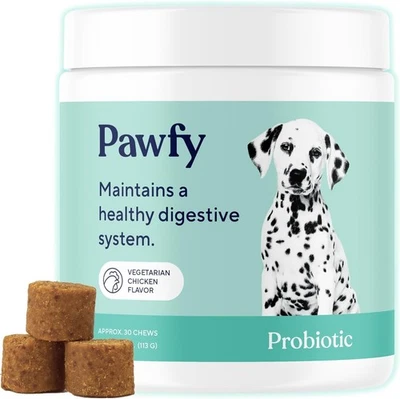 Pawfy Probiotics for Dogs | Supports Digestive Health, Gut Health - 30 Chews