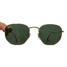 Ray-Ban RB3548-N Hexagonal Sunglasses Mens 51mm Gold Flat G-15 Green Lens