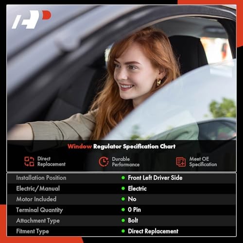 Power Window Regulator Front Driver Side - Without Motor - Motorless | eBay