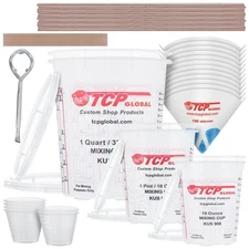 Paint Mixing Kit Mixing Cups, Lids, Sticks, Paddles, Strainers, Can Opener