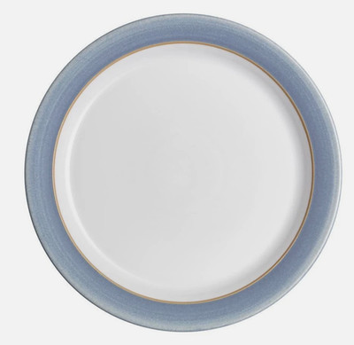 DENBY NATURAL DENIM DINNER PLATE BLUE 10.25'' HAND CRAFTED STONEWARE NEW ENGLAND