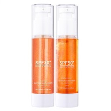 SPF 30 Sunscreen Body Glow Oil–Rose Gold Mica & Coconut Oil,Broad Spectrum Water