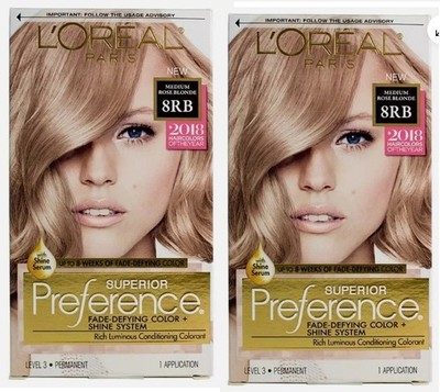 2 of  L'Oréal Superior Preference Fade Defying Color 8RB Medium Rose Blonde