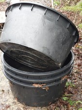 Large Black Plastic Planters 240ltr Indoor Outdoor Garden Plant Pots 4 available