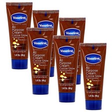 Vaseline All Purpose Cream Cocoa Glow, with 1.41 Fl Oz Pack of 6 , white