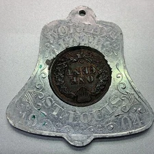 Missouri, St. Louis, World’ Fair Encased 1904 Cent Lucky Penny Token Bell
