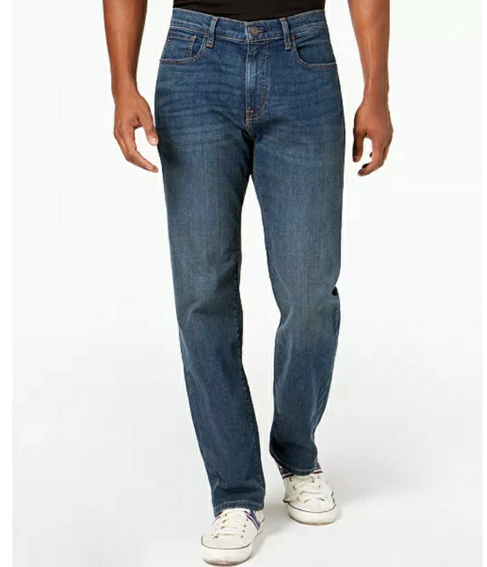MEN'S JEANS SIZE 34 RELAXED FIT BLUE TOMMY HILFIGER 34 X 32