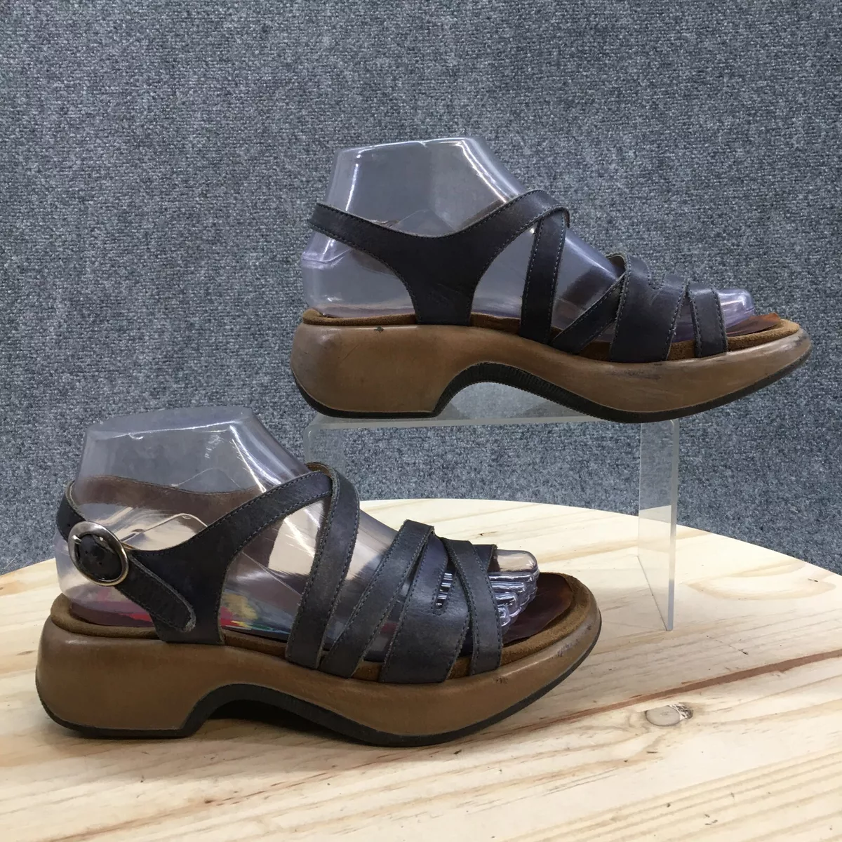 Dansko Sandals Womens 37 Ankle Strappy Platform Comfort Blue Dansko Sandals Womens 37 Ankle Strappy Platform Comfort Blue