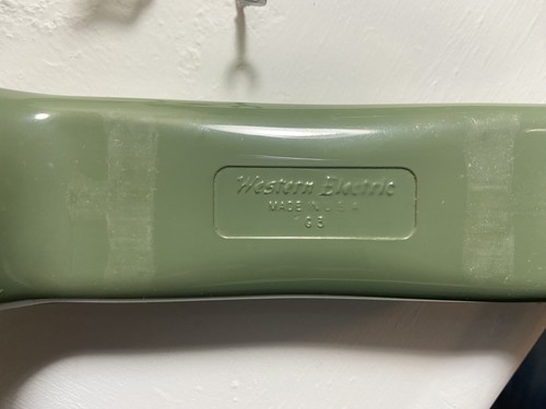 Vintage Green Western Electric Rotary Desk Phone w pencil holder - untested - Zdjęcie 8 z 12