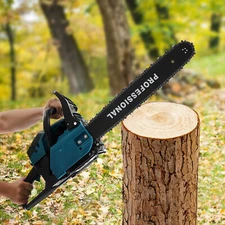 58CC Gas Chainsaw with 20'' Bar, 2-Stroke Engine for Efficient Wood Cutting