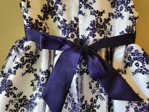 NEW American Princess formal/party dress girl size 6x/7, White with Navy Blue - Picture 5 of 6