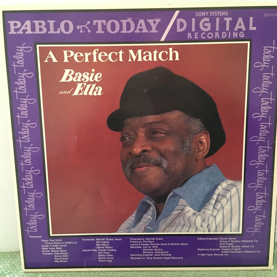 ELLA FITZGERALD / COUNT BASIE ( A PERFECT MATCH: ELLA & BASIE ) RED VINYL LP - Image 2 of 4