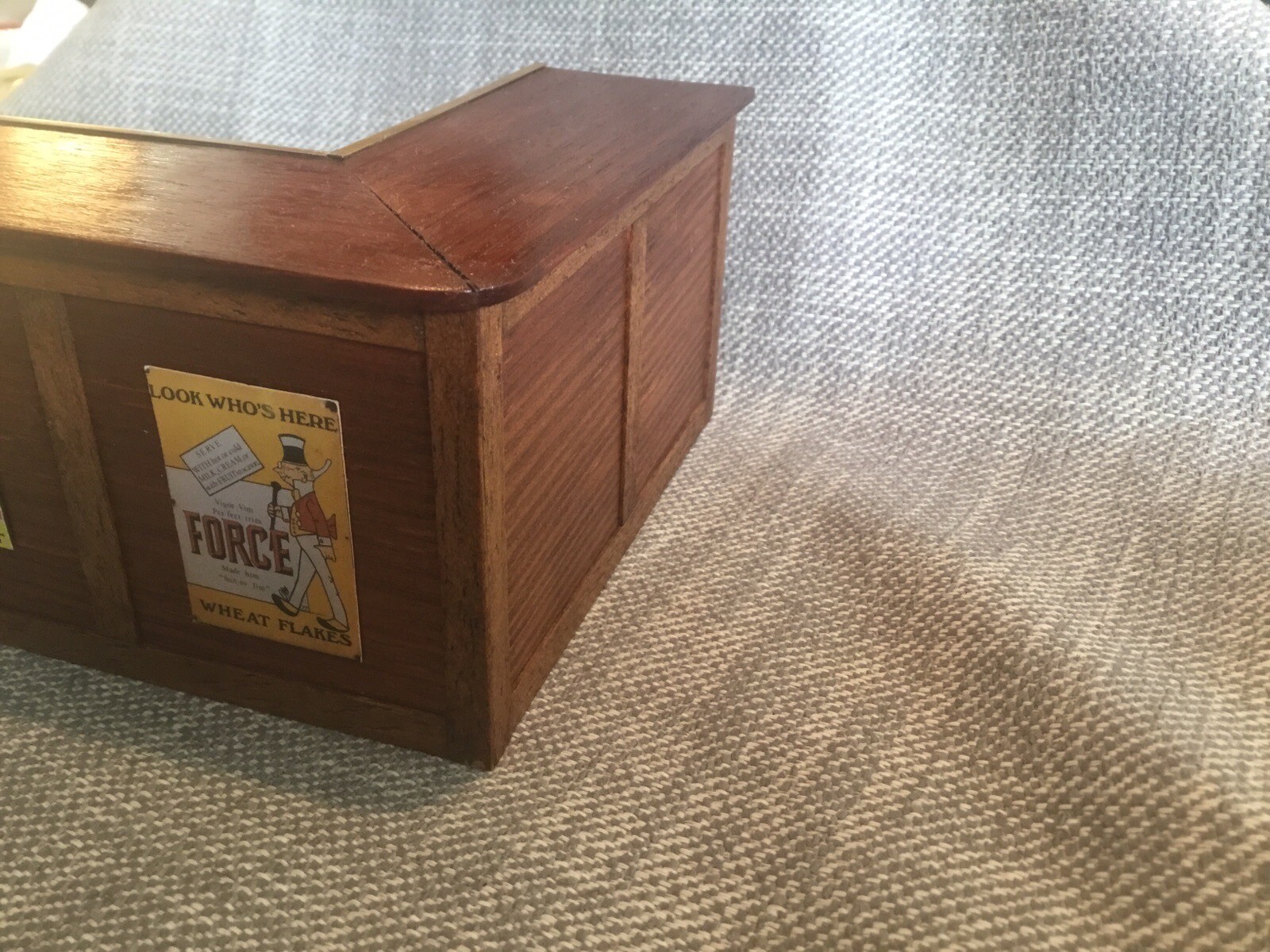 Artisan Dolls House Miniature Mahogany&Pine Shop/Bar Counter With Brass