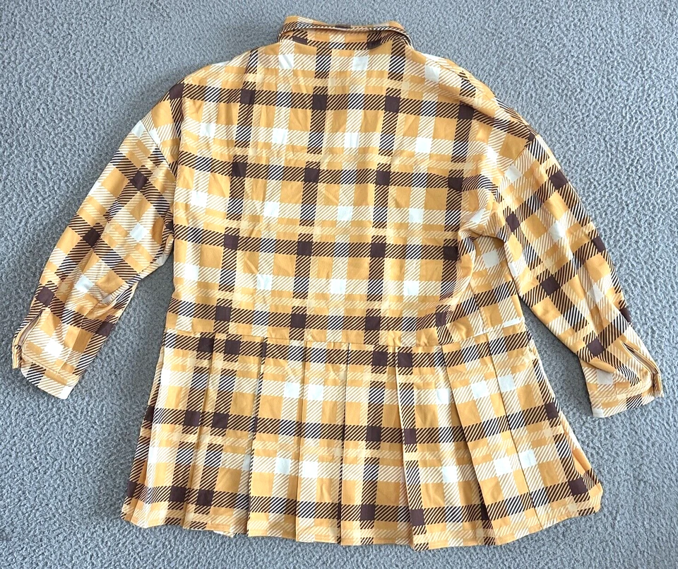 B.Duck Pompompurin Jacket sz Medium Kawaii Sanrio Plaid Pleated Oversized - Image 2 of 4