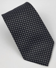 Kenneth Cole Reaction Silk Blend Tie Black Gray Polka Dots Necktie Slim 56 x 3