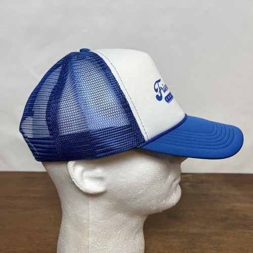 Friend of The Devil Blue & White Polyester Foam Mesh Snapback Trucker Cap Hat - Picture 4 of 6