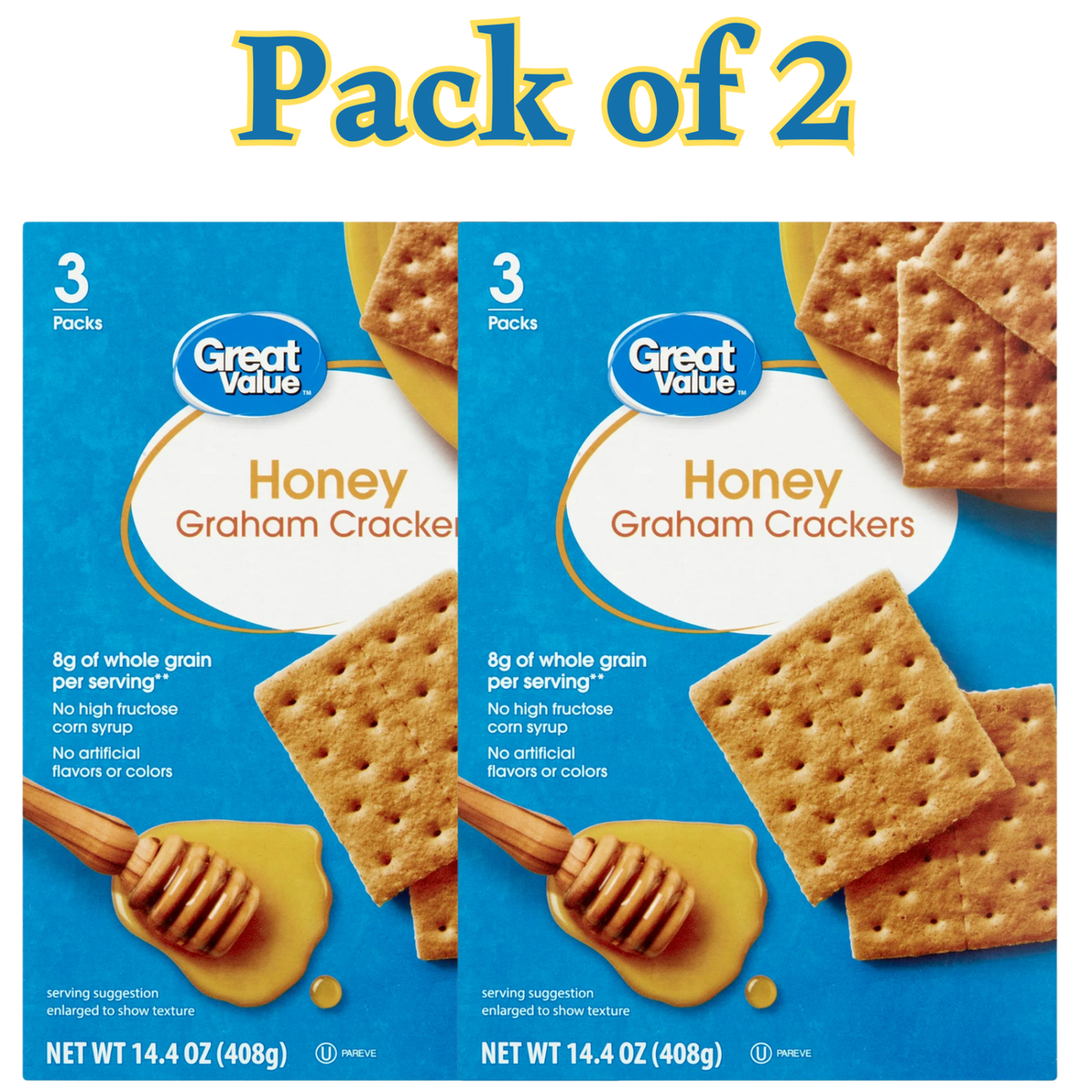 Honey Graham Crackers, 14.4 oz (408g), 3 Packs, 8g, 2 boxes | eBay