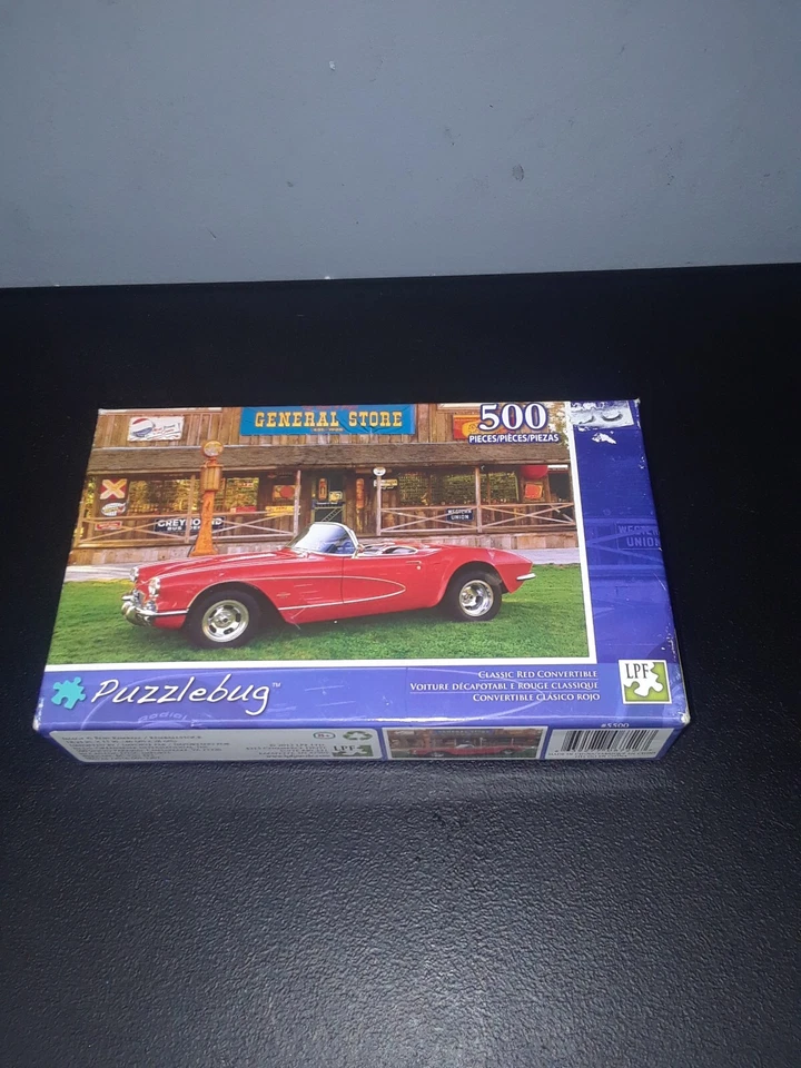 New In Box Puzzle Bug Classic Red Convertible 500 Piece Puzzle - Image 2 of 4
