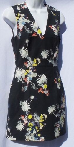 ERDEM Darice Midnight Navy Floral Twill Sleeveless V Neck Back Zip Dress 6 IT 42 - Bild 4 von 12